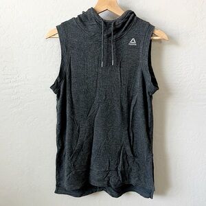 Reebok Heather Gray Hooded Muscle Tank